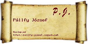 Pállfy József névjegykártya